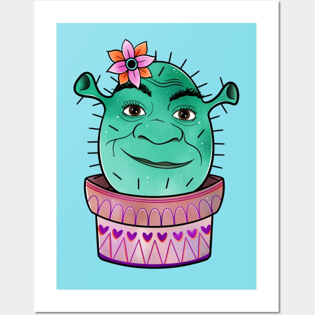 Funny ogre cactus Wall Art by Tex doodles 